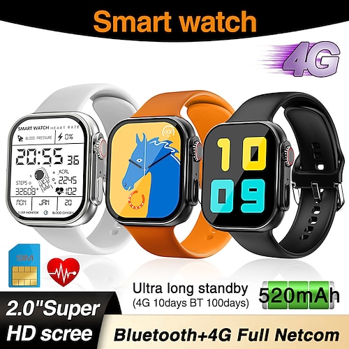 

696 Dica3 Montre intelligente 2 pouce Smartwatch Montre Connectée Bluetooth Podomètre Rappel d'Appel Moniteur de Sommeil Compatible avec Android iOS Femme Hommes Mode Mains-Libres Rappel de Message