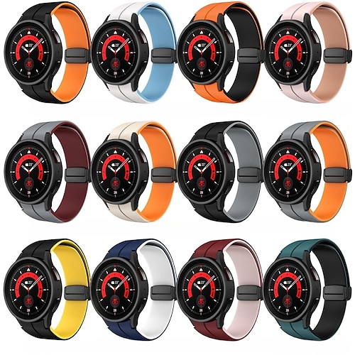 

Bracelet de Montre pour Samsung Galaxy Watch 6/5/4 40/44mm Watch 5 Pro 45mm Watch 4 Classic 42/46mm Watch 6 Classic 43/47mm Silicone Remplacement Sangle 20mm Ajustable Respirable Bracelet Sport