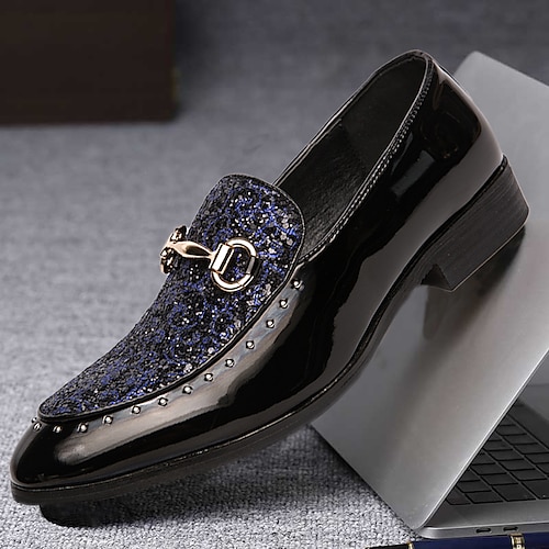 

Herren Loafer Slip On Geschäftlich Brautkleider schlicht Täglich Büro Karriere PU Komfortabel Rutschfest Schwarz Blau Gold Farbblock Frühling Herbst