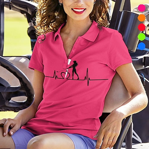 

Women's Polo Shirt Golf Shirt Breathable Quick Dry Moisture Wicking Short Sleeve Top Regular Fit Leopard Summer Spring Tennis Golf Badminton