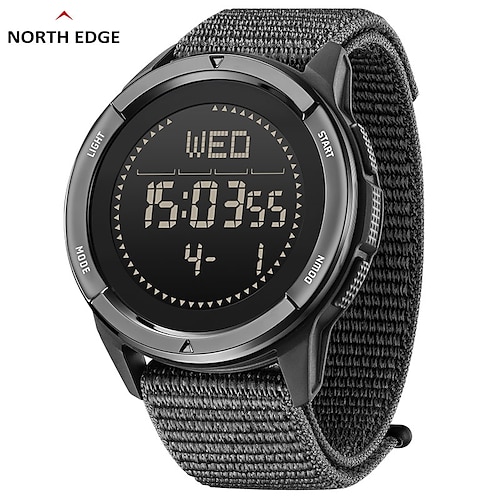 

North edge apls relógio digital de fibra de carbono masculino choque militray esportes super leve bússola externa à prova d' água 50m relógios de pulso