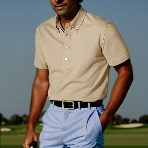 

Homens Camisa polo de caminhada Camisa de golfe Respirável Secagem Rápida Pavio Humido Manga Curta Vestuário de golfe Roupas de golfe Normal Côr Sólida Verão Tênis Golfe Pickleball