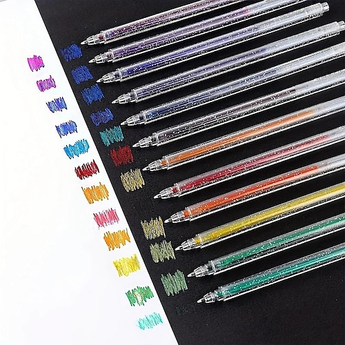 Glitter Gel Pens - Color Gel Pens - Gel Pen for Kids - Coloring Gel Pens  Set