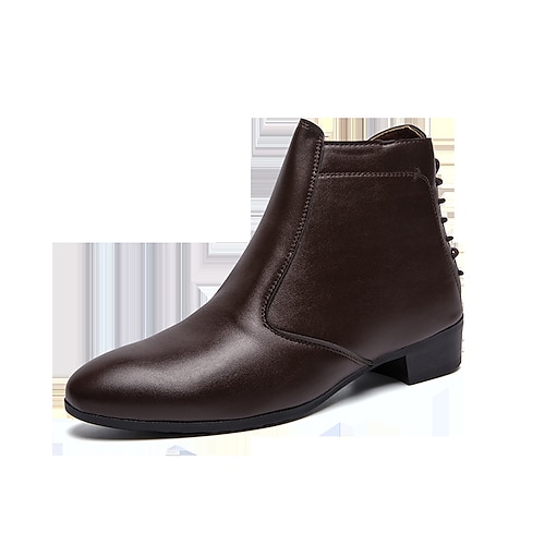 

Homens Botas Negócio Casual Ao ar livre Diário Couro Ecológico Confortável Antiderrapante Botas / Botins Preto Marron Primavera Outono