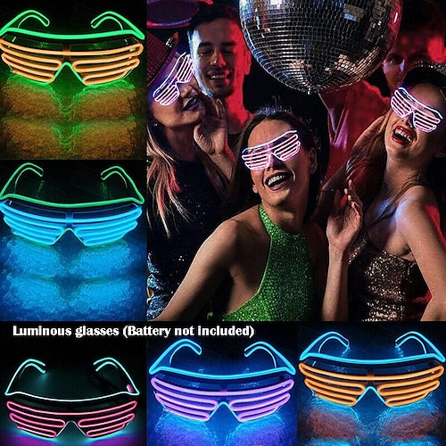 

1 Uds. De gafas luminosas led, gafas de sol divertidas parpadeantes de neón, accesorios de dj para fiesta de bar