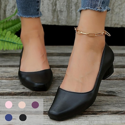 

Women's Flats Clear Shoes Comfort Shoes Jellies Shoes Wedding Outdoor Daily Summer Chunky Heel Square Toe Cute Elegant Casual PVC Loafer Solid Color Black Pink Blue