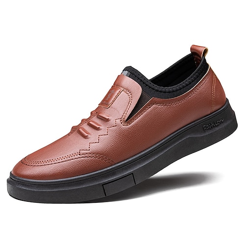 

Homens Mocassins e Slip-Ons Sapatos casuais masculinos Sapatos Confortáveis Mocassins de couro Negócio Casual Ao ar livre Diário Caminhada Microfibra Respirável Confortável Antiderrapante Preto Marron