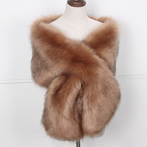 Stole da donna A mantellina Elegante Casual quotidiano Senza maniche Ecopelliccia Stole da matrimonio Con Colore Puro Per Matrimonio Primavera