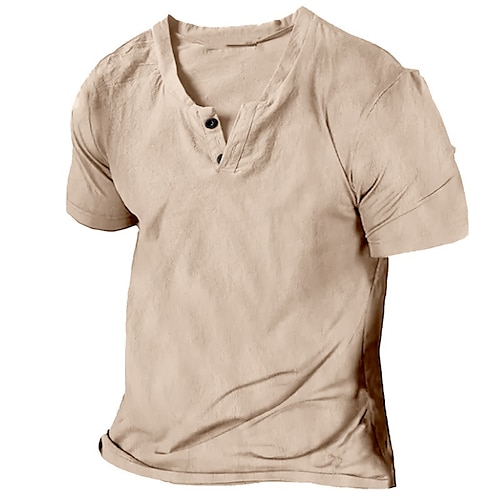 

Men's Casual Shirt Summer Shirt Beach Shirt T shirt Tee Henley Shirt Plain V Neck Casual Daily Short Sleeve Clothing Apparel Fashion Comfortable