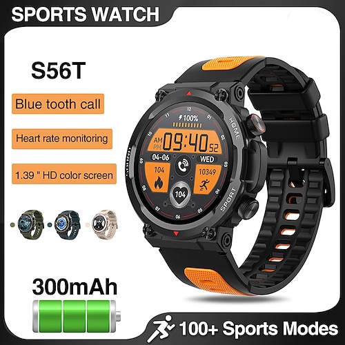 

696 S56T Smartwatch 1.39 Zoll Smartwatch Fitnessuhr Bluetooth Schrittzähler Anruferinnerung Schlaf-Tracker Kompatibel mit Android iOS Herren Freisprechanlage Nachrichterinnerung Benutzerdefiniertes