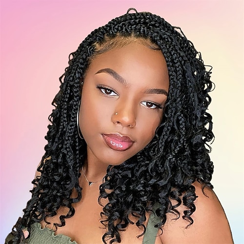 10 Inch 8 Packs Pre-looped Bohemian Crochet Boho Box Braids With