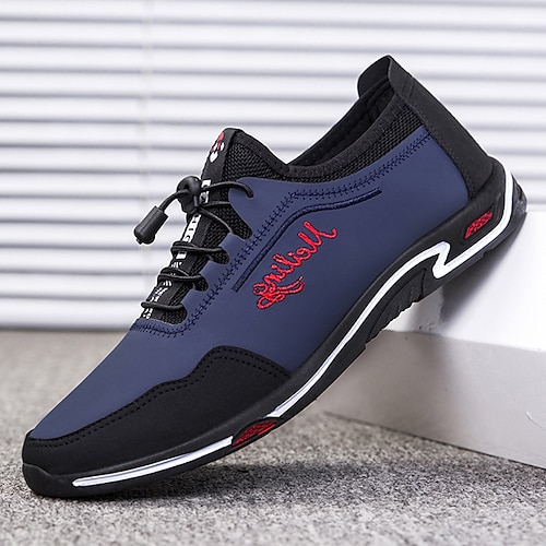 

Men's Sneakers Casual Shoes Sporty Look Comfort Shoes Sporty Casual Outdoor Daily Office & Career Walking Shoes Microfiber Breathable Comfortable Slip Resistant Black Blue Summer Spring