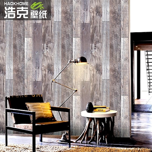 

3D-Retro-PVC-Tapete mit alter Holzmaserung, Studie, saubere Bar, chinesisches Teehaus, Restaurant, Massagesalon, nicht selbstklebende Tapete