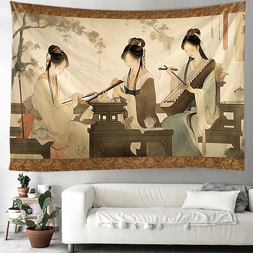 

mulheres chinesas pintura pendurado tapeçaria arte da parede grande tapeçaria mural decoração fotografia pano de fundo cobertor cortina casa quarto sala de estar decoração