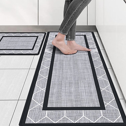 PVC Kitchen Floor Mat Non-slip Bathroom Rug Oilproof Long Carpet