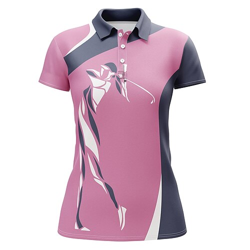 

Mujer Camisas de polo Camiseta de golf Polo con botones Transpirable Secado rápido Dispersor de humedad Manga Corta Ropa de golf ropa de golf Ajuste regular Impreso Verano Tenis Golf pepinillo