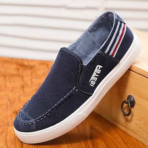 

Homme Mocassins et Slip On Chaussures décontractées pour hommes Chaussures de confort Mocassins en tissu Décontractées Extérieur du quotidien Marche Toile Respirable Confortable Antidérapantes Bleu