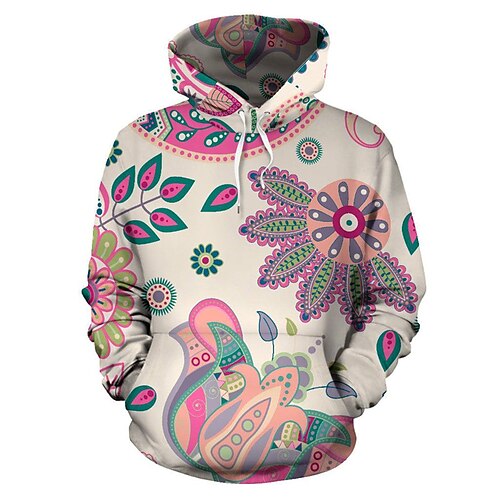 

Hombre Sudadera Con Capucha Morado Con Capucha Floral Tribal Estampados Estampado Diario Deportes Impresión 3D Ropa de calle Design Básico Primavera Otoño Ropa Sudaderas con capucha Sudaderas
