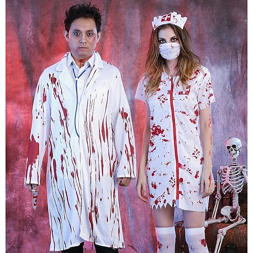Halloween Horror Bloody Costumes For Adult Carnival Masquerade Party Couple  Cosplay Scary Male Doctor And Female Nurse Uniform - Cosplay Costumes -  AliExpress