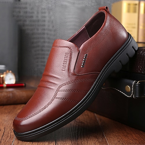 

Herren Loafer Slip On Freizeitschuhe für Herren Komfort Schuhe Klassisch Brautkleider schlicht Täglich Kunstleder Atmungsaktiv Komfortabel Rutschfest Schwarz Braun Frühling Herbst