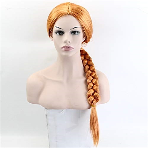  shrek kvinnor prinsessan fiona peruk monster finona rollspel orange flätat hår peruk halloween peruker