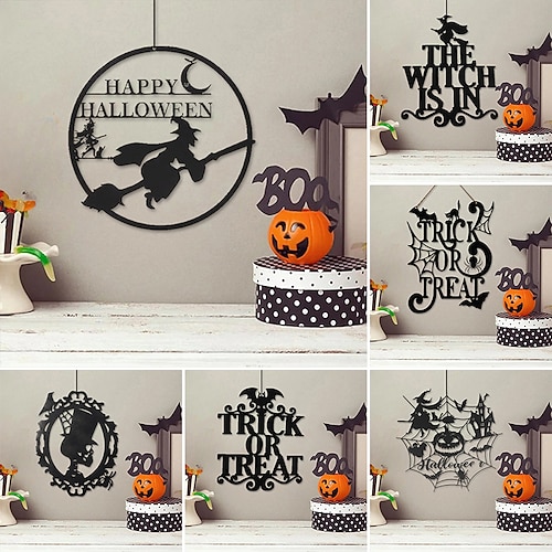 

Halloween-Wandkunst aus Metall, Hexe, Mond, Wanddekoration, Feendekoration, Wandskulptur, Mondphasen-Wandkunst, Feengeschenke für drinnen und draußen, Raumdekoration, Heimdekoration