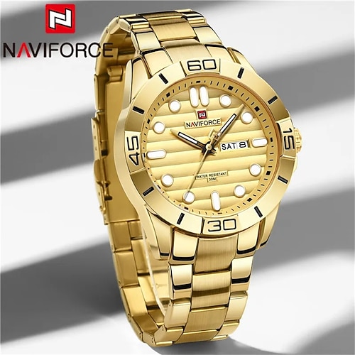 

naviforce montre à quartz pour hommes de luxe mode analogique quartz montre-bracelet sport étanche en acier inoxydable montre d'affaires mâle horloge