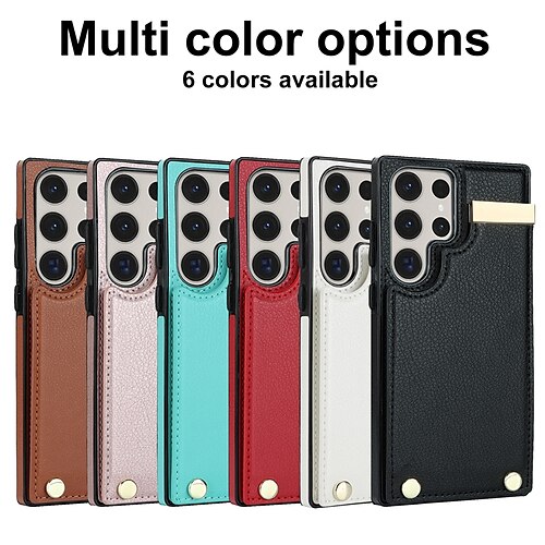 

teléfono Funda Para Samsung galaxia S23 S22 Ultra Plus S21 FE S20 A54 A73 Nota 20 10 Funda Trasera Tarjetas billetera Ranuras para tarjetas Antigolpes Color sólido TPU Cuero de PU