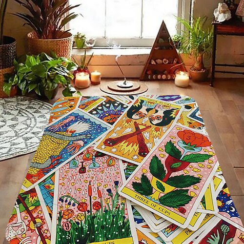 

Tarot Divination Floor Mat Door Mat Hallway Carpets Area Rugs Washable for Bedroom Living Room Kitchen Bathroom Anti-Slip Floor Mats