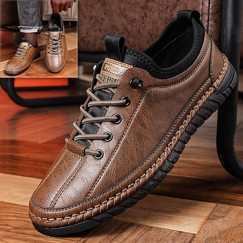 

Herren Outdoor Freizeitschuhe für Herren Komfort Schuhe Leder-Loafer Geschäftlich Brautkleider schlicht Outdoor Täglich Nappaleder Atmungsaktiv Komfortabel Rutschfest Schwarz Braun Grau Sommer