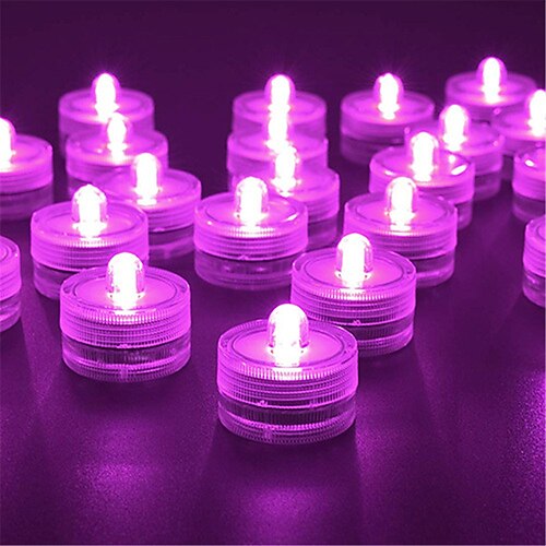 12 Pack Amber Floating LED Tea Lights - Submersible & Waterproof For Weddings, Vases, And Mason Jars By BlueDot Trading