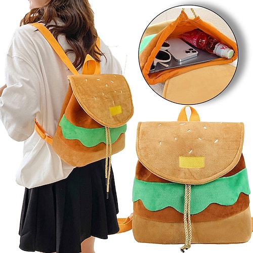 

Damen-Rucksack, Hamburger-Form, Kordelzug, verstellbare Tagestasche, Multifunktionstasche