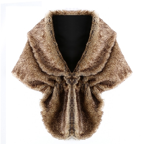 Stole da donna A mantellina Elegante Casual quotidiano Senza maniche Ecopelliccia Stole da matrimonio Con Colore Puro Per Matrimonio Primavera
