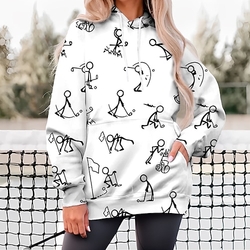 

Mulheres roupas de golfe moletom de golfe pulôver de golfe Respirável Secagem Rápida Com bolsos Manga Longa Vestuário de golfe Roupas de golfe Normal Estampado Primavera Outono Tênis Golfe Pickleball