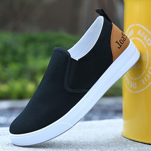 

Homens Mocassins e Slip-Ons Sapatos casuais masculinos Tênis Slip-on Esportivo Casual Ao ar livre Diário Lona Respirável Confortável Antiderrapante Preto Caqui Verão Primavera