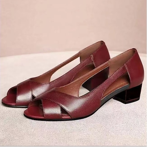 

Per donna Tacchi Sandali Sandali con tacco a blocchi Scarpe comfort Giornaliero Estate Tacco grosso Occhio di pernice Classico Informale minimalismo PU Mocassino Tinta unica Nero Rosso