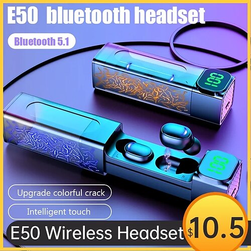 

E50 True Wireless Headphones TWS Earbuds In Ear Bluetooth 5.1 Noise cancellation ENC Environmental Noise Cancellation Smart Touch Control for Apple Samsung Huawei Xiaomi MI Mobile Phone