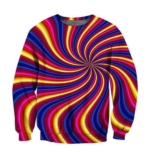 

Homens Moletom Estacionar Arco-íris Gola Redonda 3D impressão Estampas Abstratas Imprimir Diário Esportes Feriado Impressão 3D Roupa de rua Designer Básico Primavera Outono Roupa Moletons Moletons