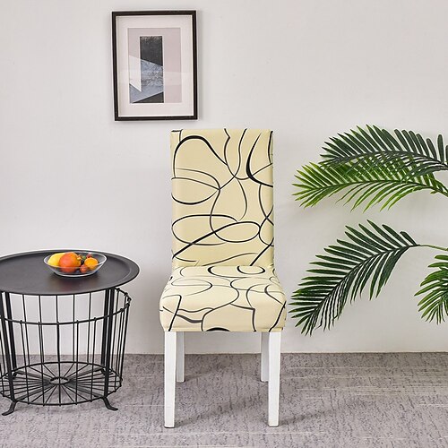 

Funda para silla de comedor, funda elástica para asiento de casa de campo, funda lavable de licra, protector de cocina para comedor, ceremonia de boda, duradera