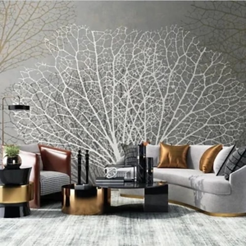 

Papel pintado botánico mural árbol blanco que cubre la pared pegatina despegar y pegar pvc extraíble/material de vinilo autoadhesivo/adhesivo requerido decoración de pared para sala de estar cocina