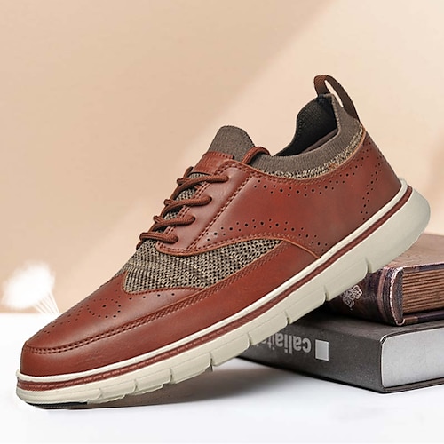 

Homme Oxfords Chaussures décontractées pour hommes Mocassins en cuir Entreprise Décontractées Extérieur du quotidien Cuir Respirable Confortable Antidérapantes Noir Marron Eté Printemps