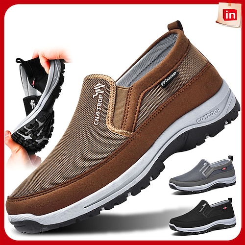 

Men's Loafers & Slip-Ons Casual Shoes Comfort Shoes Casual Daily Mesh Breathable Bark blue Black Brown Summer Spring