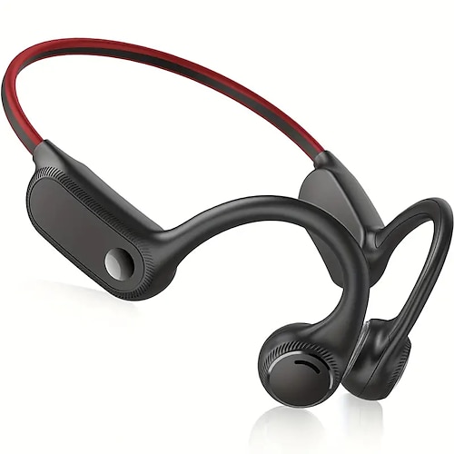 Auriculares de conducción ósea Bluetooth - Auriculares inalámbricos de oreja  abierta con micrófonos, para correr en bicicleta de conducción