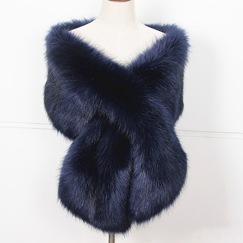 Stole da donna A mantellina Elegante Casual quotidiano Senza maniche Ecopelliccia Stole da matrimonio Con Colore Puro Per Matrimonio Primavera