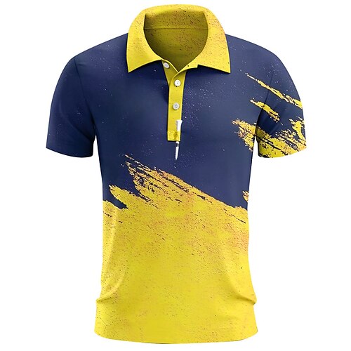 

Herren poloshirt Golfhemd Geknöpftes Poloshirt Atmungsaktiv Schnelltrocknend Feuchtigkeitsableitung Kurzarm Golfbekleidung Golfkleidung Regular Fit Bedruckt Sommer Tennis Golfspiel Pickleball