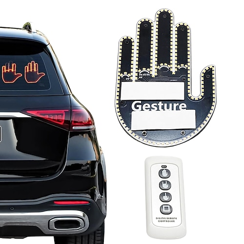 NEW FUNNY CAR Middle Finger Gesture Light with Remote~ $34.44