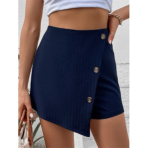 

jupe short femme short papillon bleu marine foncé taille haute mode streetwear rue quotidien usure quotidienne court confort uni s m l xl