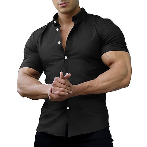 

Homme Chemise boutonnée Chemise décontractée Chemisette Chemise d'été Noir Bleu Vert Bleu de minuit Manches courtes Plein Revers Plein Air Vacances Basique Vêtement Tenue Mode Loisir