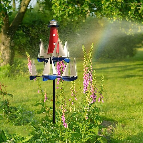 

décoration de jardin extérieur moulin à vent à voile