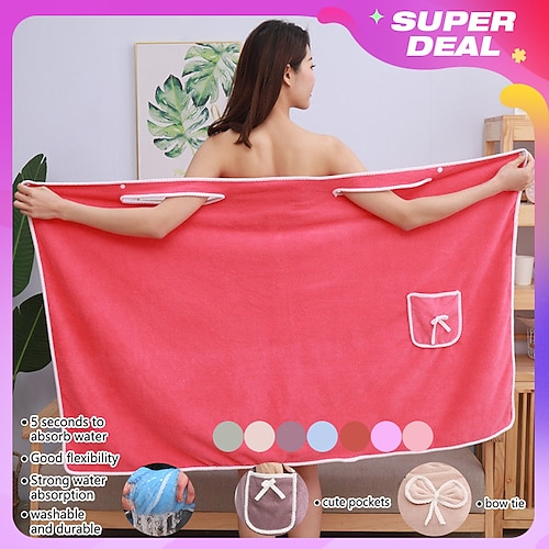 

Plus Size 80-180 Catties Wearable Bath Towel Sling Bathrobe Bath Skirt Thickened Pure Cotton Absorbent